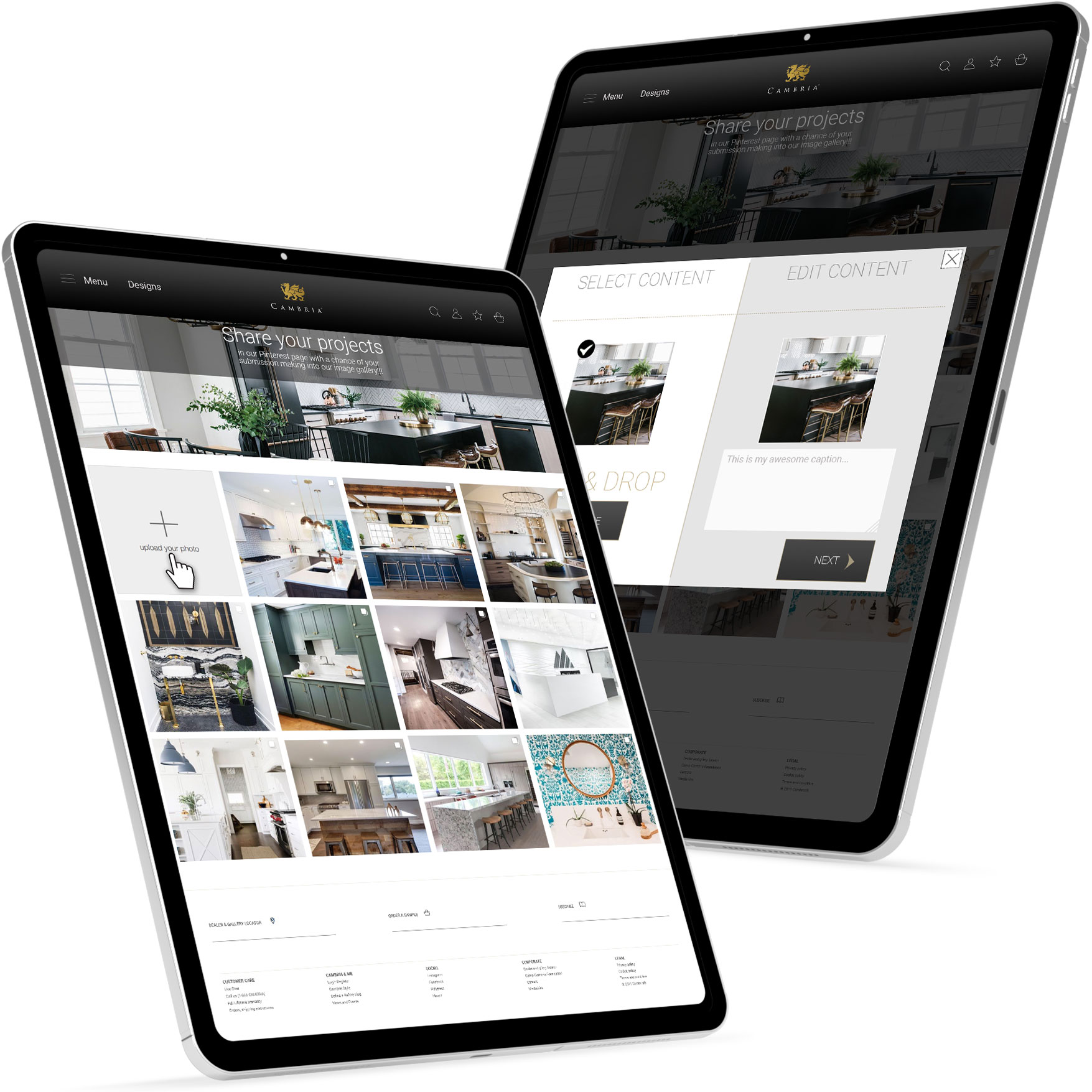 Jason Hoye Portfolio: Cambria User Generated Content example 1