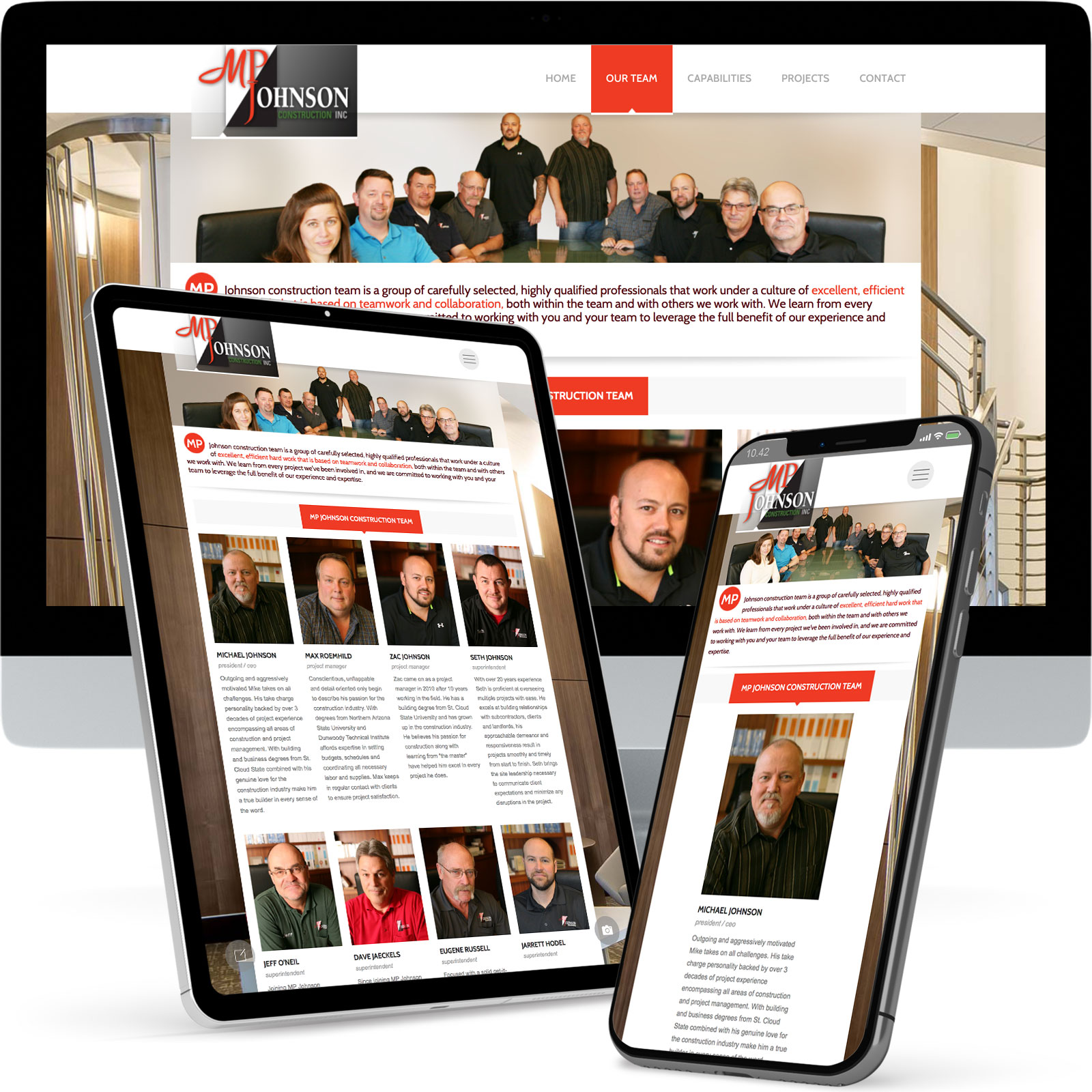 Jason Hoye Portfolio:MP Johnson Construction website example2