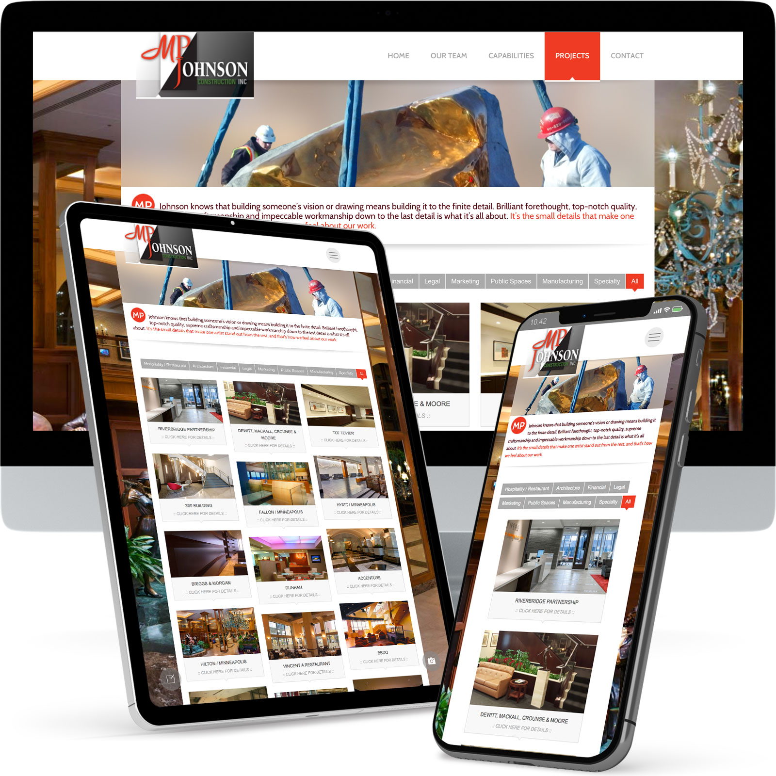 Jason Hoye Portfolio:MP Johnson Construction website example4